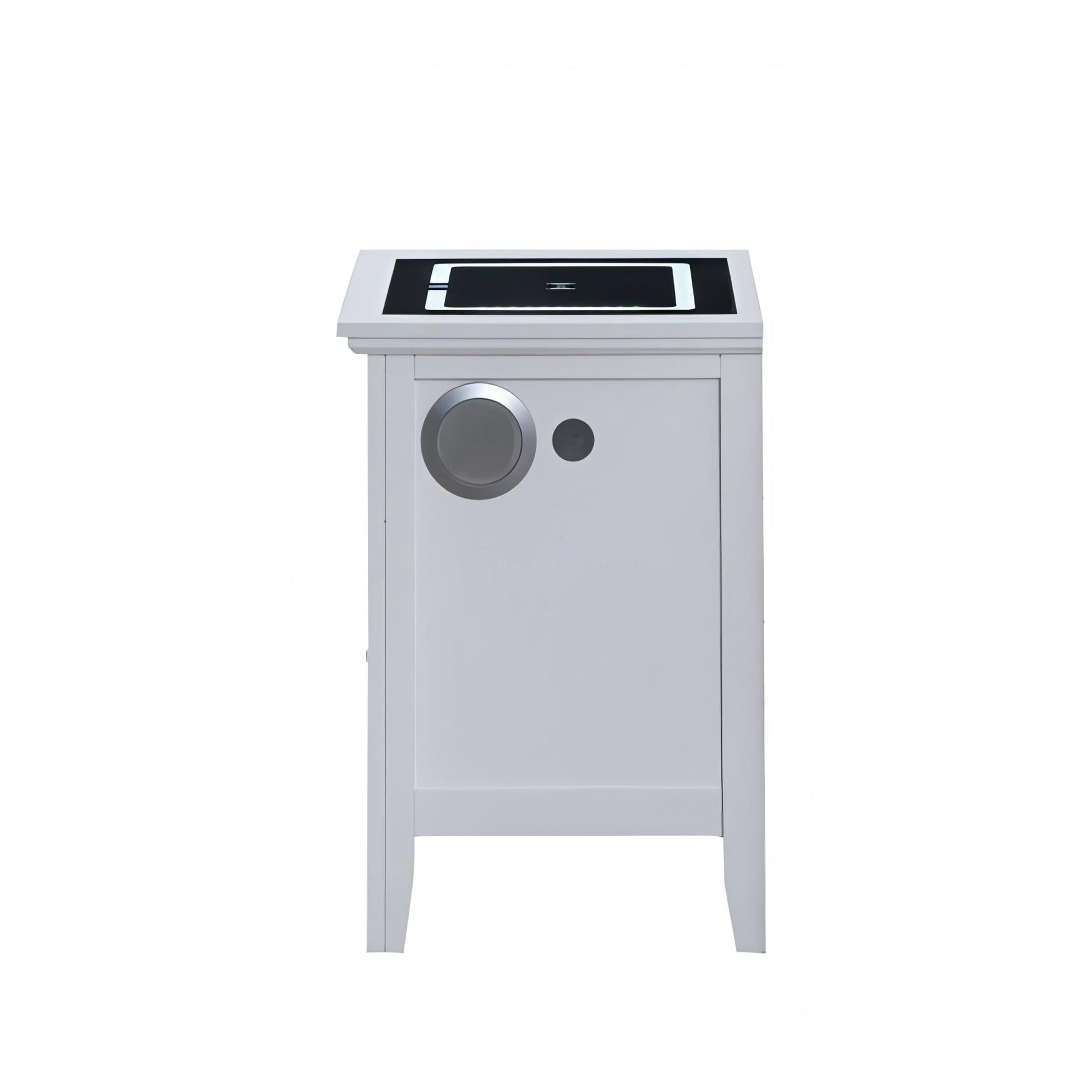 Noble House Hammond 3-Drawer Nightstand with USB Charging, Speakers, White