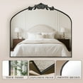 thumbnail image 2 of MISSDAY Vintage Matte Black Baroque Mirror for Wall, Arched Antique Wall Mirror, 2 of 3