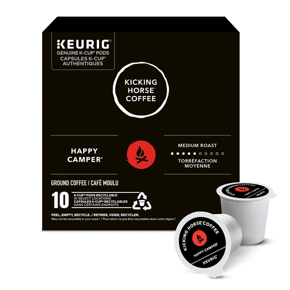 Kicking Horse Happy Camper, Medium Roast, K-Cup Coffee Pods, 10 Count, 10 Count