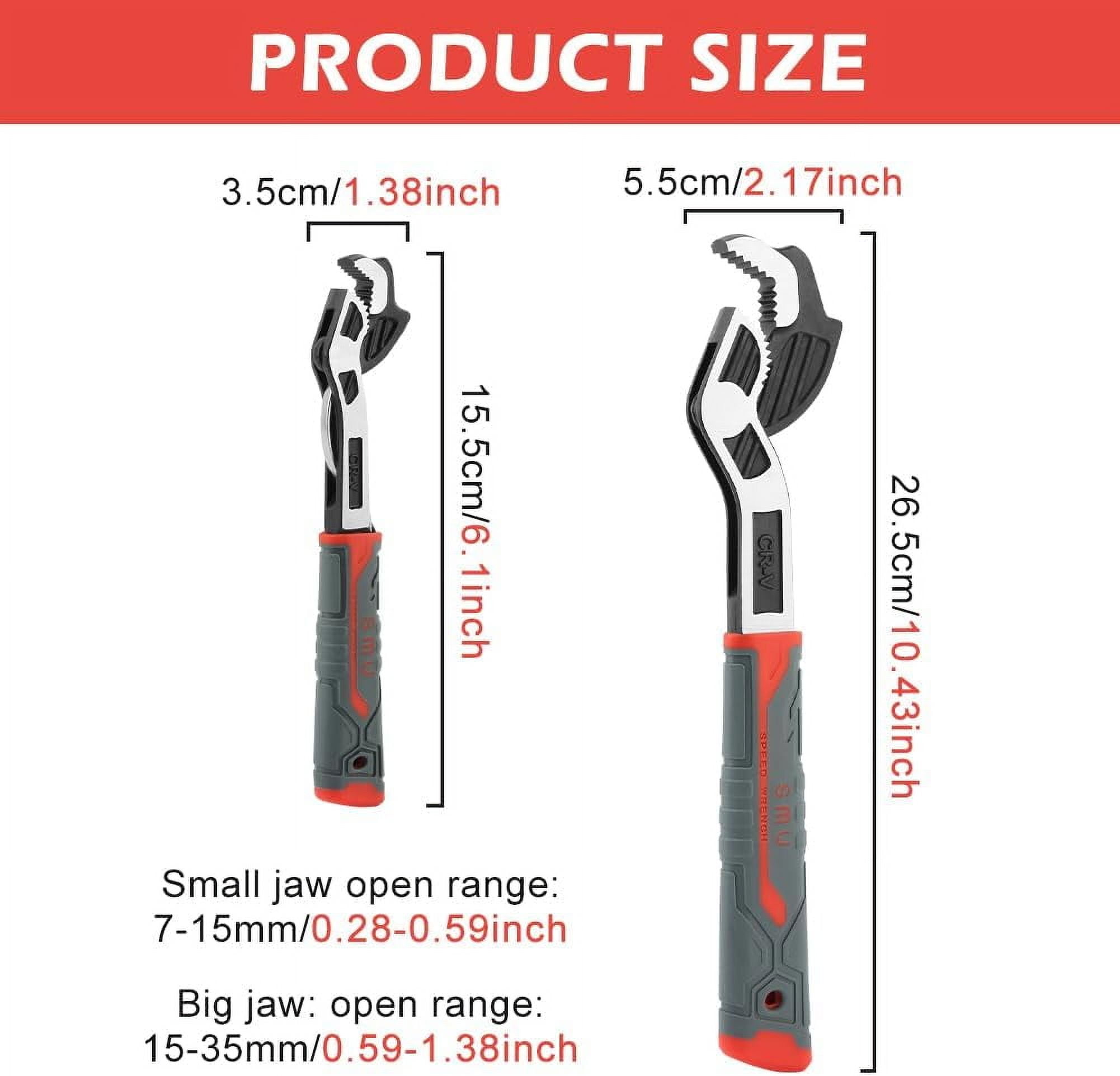 2PCS Adjustable Wrench, 7-15mm,15-35mm Self-Adjusting Quick Wrench,Multifunctional Self-Locking Pipe Wrench Tool,Auto Size Rapid Wrench for Car,Bicycle, Plumbing Repairs