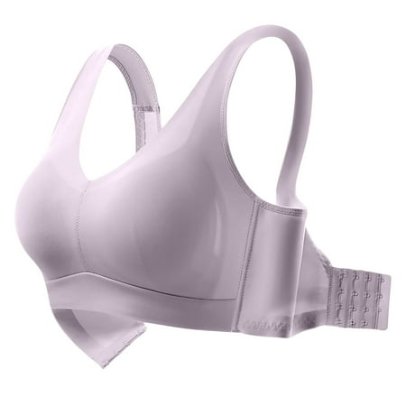 safuny Sports Bra Everyday Bra Comfort Daily Brassiere Underwear Ultra Light Lingerie Women Yoga Solid Sleeveless Cold Shoulder Casual Tanks Blouse Tops Clearance Purple XXXXXXL