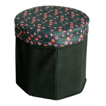 SB-N119-CIR - 30x30x31 - Bubble - Black  Round Foldable Storage Ottoman  Storage Boxes & Storage Seat  Black
