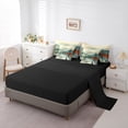 thumbnail image 5 of jejeloiu Tropical Botanical Pine 7pcs Bedding Comforter Set,Natural Mountain Tree Queen Bedding Sets,Beige Teal Green Queen Sheet Sets For Men Women,Microfiber Bedroom Decor Reversible, 5 of 8