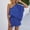 Blue, variant on Womens Summer off One Shoulder Rompers Short Sleeve Elastic Waist Shorts Loose Jumpsuit with Pocket,Shorts for Women