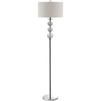 Safavieh Pippa 61 in. H Glass Globe Floor Lamp, Clear/Off-White Shade