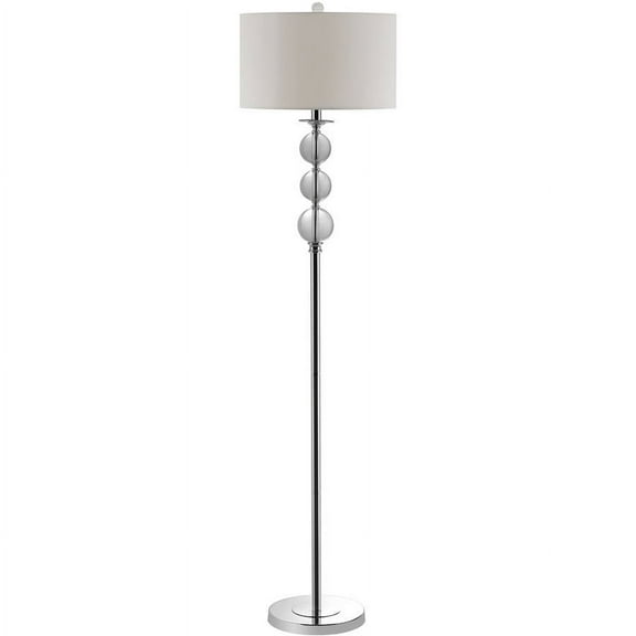 Safavieh Pippa 61 in. H Glass Globe Floor Lamp, Clear/Off-White Shade