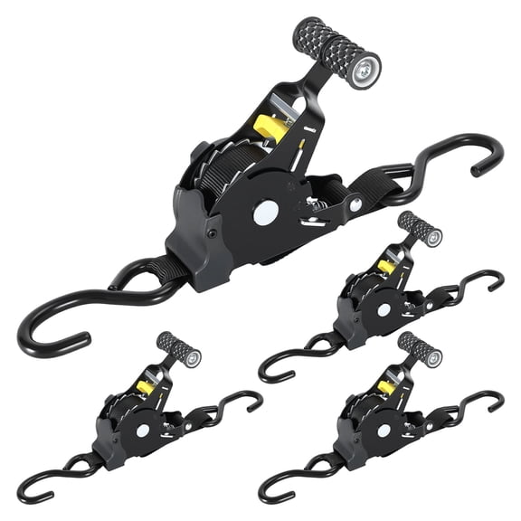 4Pcs Retractable Ratchet Straps for Ford Maverick, 11ft Length 1500 Lb Breaking Strength Tensioner, 500lbs Capacity Heavy Duty Tensioner with S-Hooks