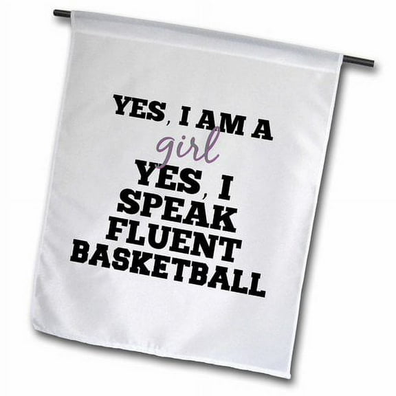 3dRose, Basketball girl, 12 x 18 inch Garden Flag