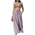 thumbnail image 5 of Women's High Waisted Linen Pants, Bohemian Style Wide Leg Casual Trousers with Pockets, Flowy Beach Vacation Outfits for Summer Travel and Daily Wear Light Violet S, 5 of 6
