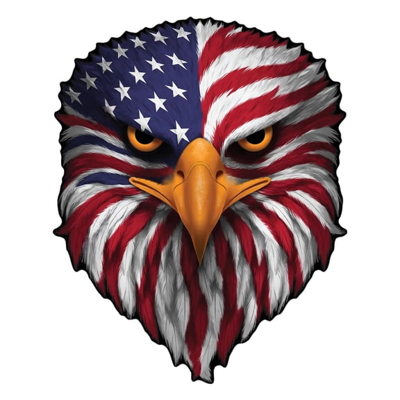 Reflective Eyes Eagle Decal Set of 3, Patriotic USA Flag Vinyl Sticker, Waterproof & Fade-Resistant for Trucks, Cars, Laptops