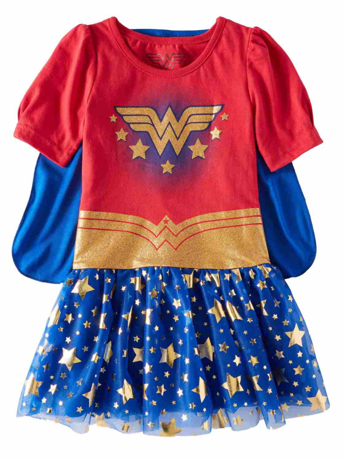 DC Comics Toddler Girls Caped Red & Blue Star Wonder Woman Dress ...