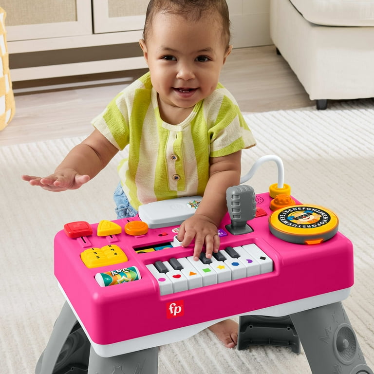 Fisher-Price Laugh & Learn Mix & Learn DJ Table, Pink Musical Toy for Babies