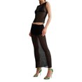 thumbnail image 6 of GXFC Women´s Sexy Outfit Solid Sheer Tank Tops + High Waist Bodycon Maxi Skirt See Through Set Erotic Nightwear for Women, 6 of 9