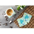 thumbnail image 3 of Carolines Treasures CJ2006-PFC Letter P Flowers And Butterflies Teal Blue Foam Coasters- Set Of 4, 3 of 3