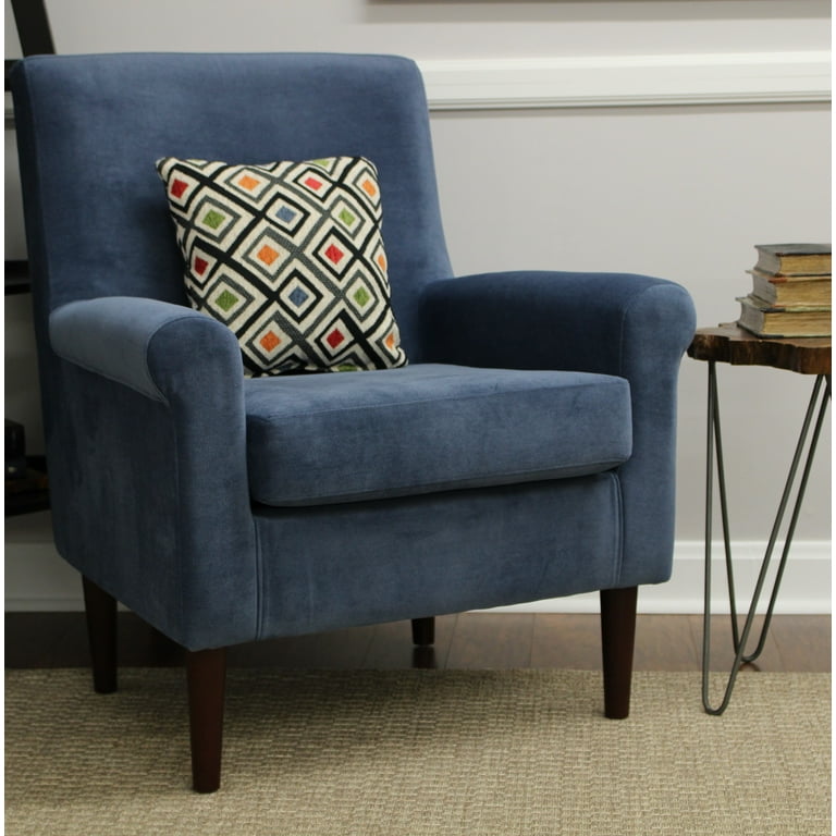 Fox Hill Trading Ellis Rolled Arm Lounge Chair, Navy