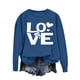 thumbnail image 4 of Ounisa Womens Valentines Sweatshirt Love Heart Graphic Print Pullover Casual Long Sleeve Valentine's Blouse Top, 4 of 5