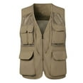 thumbnail image 2 of Lilgiuy Unisex Fashion Mesh Vest Casual Thin Breathable Multi-bag Sleeveless Loose Vest for Photography Travel Hiking Khaki, 2 of 3