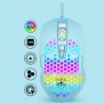 thumbnail image 1 of Ratón Ultraligero para Juegos con Diseño de Panal de , 7 Botones, Sensor óptico de 1600 DPI, 6 Efectos de Iluminación - Azul Soledad Ratón USB para juegos con cable, 1 of 6