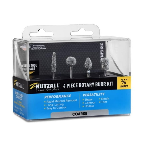 Kit de fresas rotativas Kutzall para tallar madera gruesa, 4 piezas, Dremel