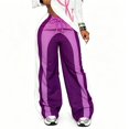 thumbnail image 2 of Dweltoz Baggy Sweatpants for Women Elastic Waist Color Block Straight Leg Pants Athletic Loose Stretchy Y2k Joggers,Purple L, 2 of 6