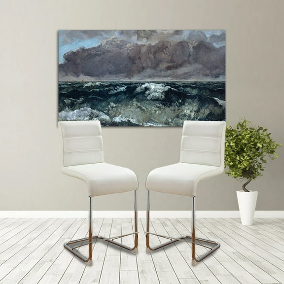 William's Home Furnishing White Mauna Counter Ht. Chair In White