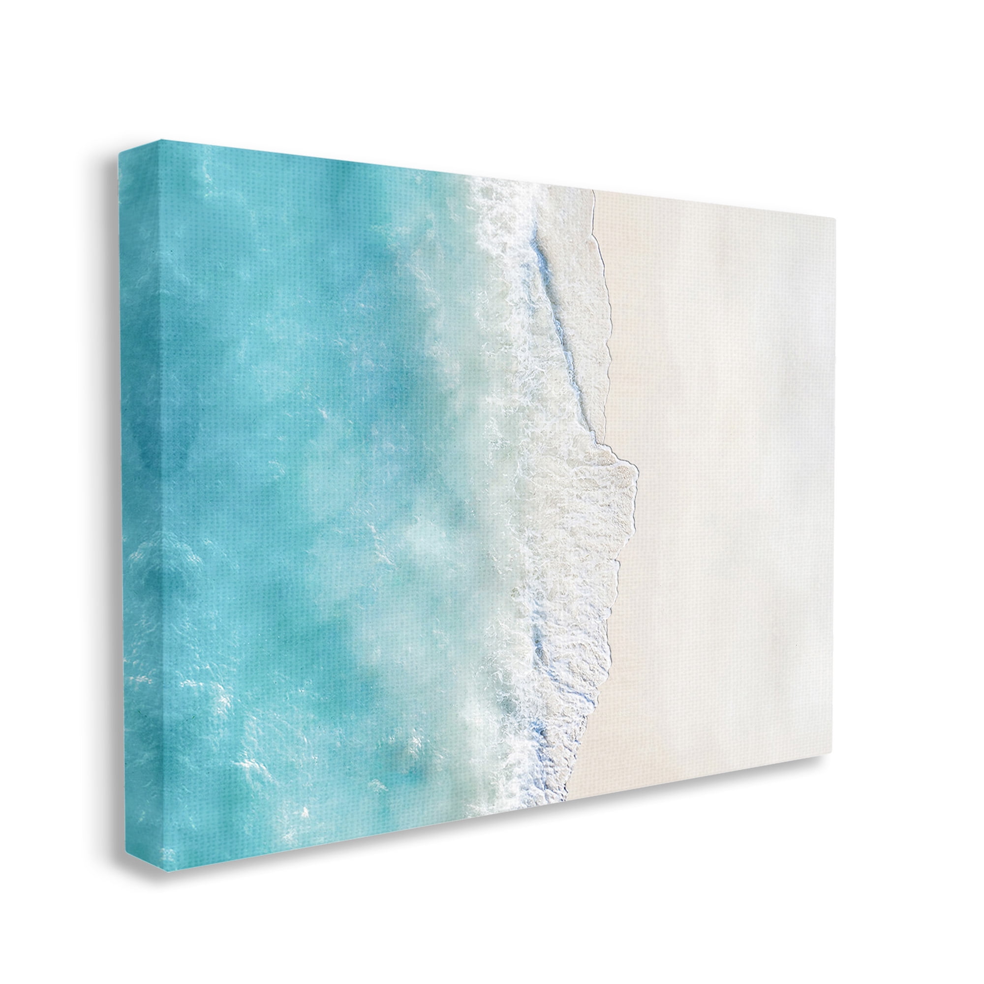 Stupell Industries Vivid Beach Aerial View Landscape Photography Gallery Wrapped Canvas Art Print Wall Art, 48 x 36