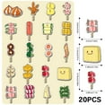 thumbnail image 3 of 20Pc Skewered Fridge Magnets, 20 - Piece Collection Of Cute Food - Shaped Q - Style Design Decorative Magnets, Metal Desktop & Cabinet Decorations With Full Magnetic Adhesive And, 3 of 7