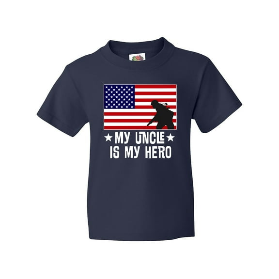 Inktastic Military Uncle is my Hero US Flag Youth T-Shirt