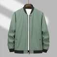 thumbnail image 4 of TAIAOJING Men's Bomber Jacket Autumn And Winter Casual Solid Coat Simple Sports Zipper Coat Pocket Baseball Clothes Flying Jacket, 4 of 9
