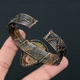 thumbnail image 4 of Natural Chrysoprase Gemstone Handmade Copper Wire Wrap Bangle Adjustable, 4 of 4