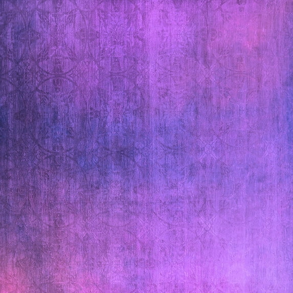 Ahgly Company Indoor Square Oriental Purple Industrial Area Rugs, 8' Square