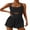 Black, variant on Xsylife Women's Solid Cami Playsuits Sleeveless Sports Short Jumpsuits Summer Cross Backless Romper