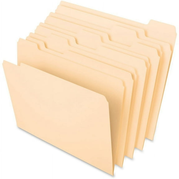 Pendaflex Essentials 1/5 Tab Cut Letter Recycled Top Tab File Folder - 8 1/2" x 11" - 3/4" Expansion - Top Tab Location - Assorted Position Tab Positi | Bundle of 2 Boxes