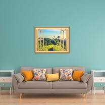 VWAQ Field Wall Sticker 3D Nature Window Wall Decal Peel and Stick Mural - NW37 (24"H X 30"W)