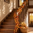 thumbnail image 6 of Hometravel Artificial Maple Leaf Vines Decorations, Fall Garland for Fireplaces and Dining Tables, Thanksgiving and Halloween Home Accent, 6 of 8