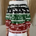 thumbnail image 6 of Women's Fashion Casual Sweater Zipper Cardigan, Christmas Striped Print Plush Hooded Jacket for Festive Seasonal Outfits and Comfort,Green,S, 6 of 6