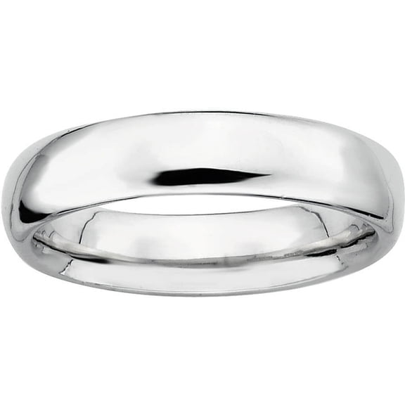 Sterling Silver Rhodium Polished Ring