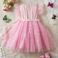 thumbnail image 3 of Child Baby Girl Tutu Dresses Dinosaur Dress Summer Clothes Kids Sequin Princess Gown ,Color Pink,Size 2-3Years, 3 of 9