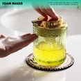 thumbnail image 3 of Sofinny Glass Foaming Hand Soap Dispenser for Kitchen & Bathroom, Refillable Lotion Dispenser with Large Gold Pump(Leaf Pattern-Green), 3 of 7