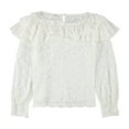thumbnail image 2 of Rebecca Taylor Womens Lace Ruffled Blouse, White, 2, 2 of 2