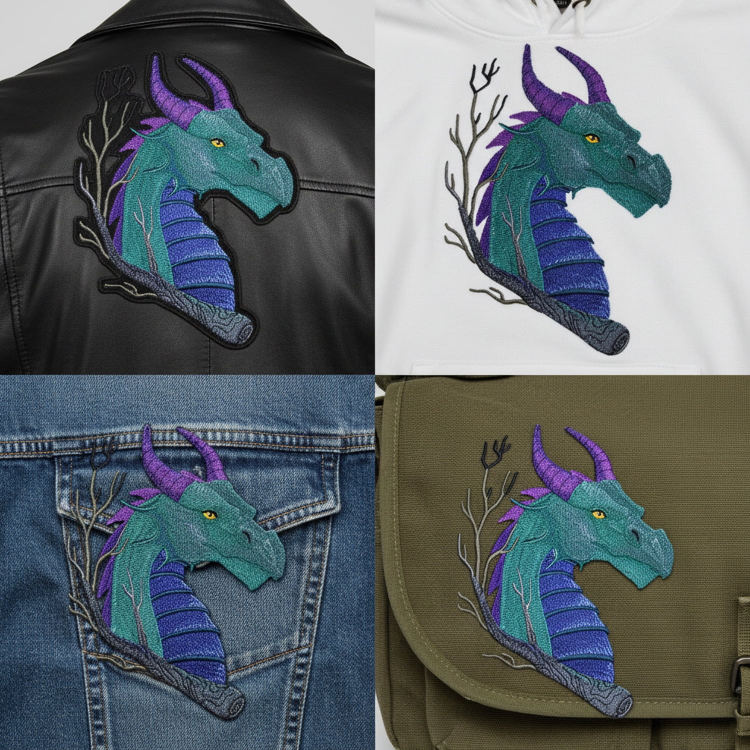 Custom Dragon Power Embroidery Iron On/Sew Patch [7.8" X 5.73"]