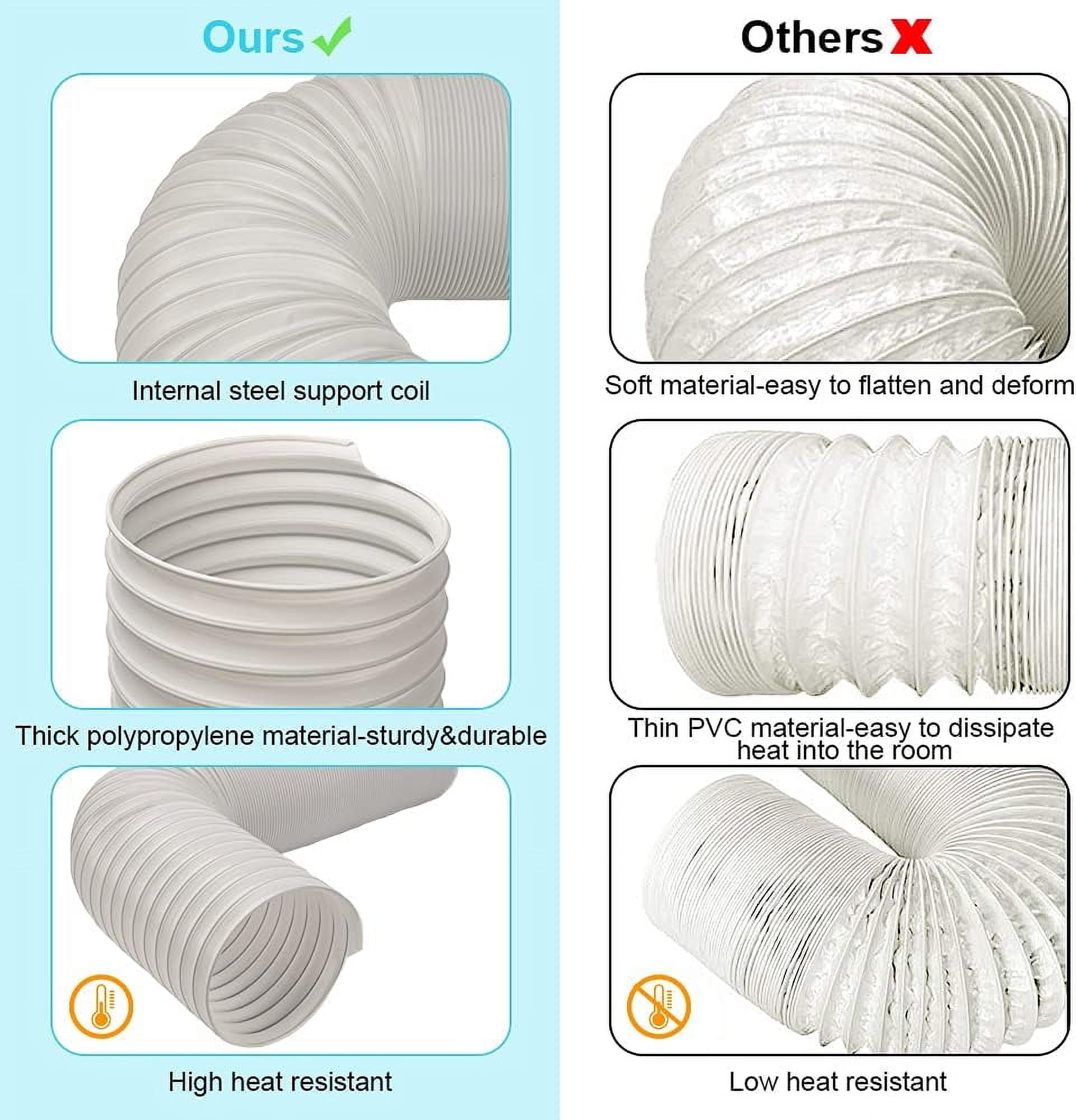 Portable Air Conditioner Hose, Portable Exhaust Vent Hose with 5.9 Inch Diameter, Universal Replacement AC Vent Hose Length up to 78.7"