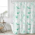thumbnail image 6 of Green Flower Shower Curtain Set - Long 72" x 84" Washable Bathtub Curtain with 12 Hooks, Watercolor Floral Botanical Line Drawing Print Waterproof Fabric Stall Shower Curtains for Bathroom Décor, 6 of 6