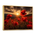 thumbnail image 2 of Designart "Red Poppies landscape With Sunset III" Floral Floater Framed Canvas Art Print, 2 of 7