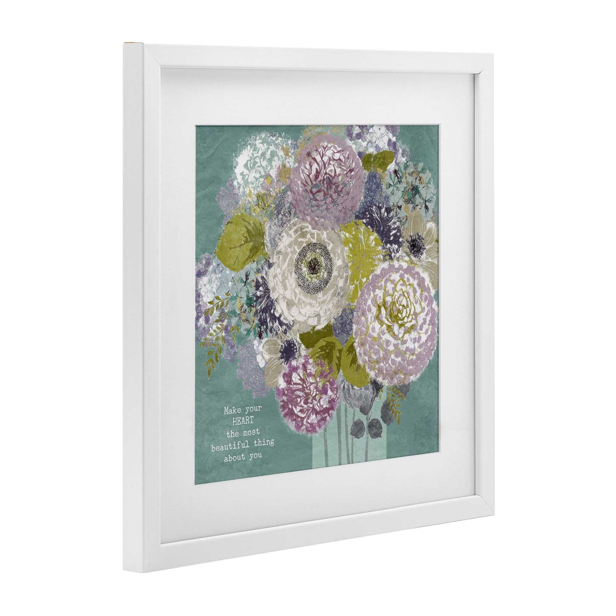 Stupell Industries Most Beautiful Thing Florals White Framed Print Under Glass, design by Suzanne Nicoll