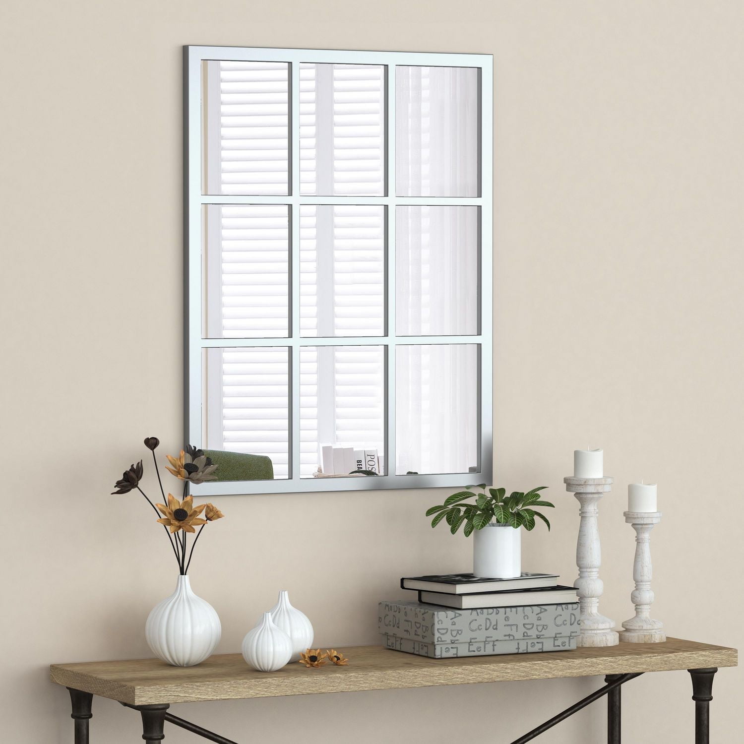 A&E Bath and Shower Jelic Silver Window Mirror