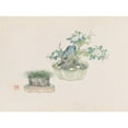 thumbnail image 2 of Anonymous 14x11 Black Ornate Wood Framed Double Matted Museum Art Print Titled: Bonsai Kabenzu, Pl.19 (1868-1912), 2 of 5