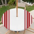 thumbnail image 6 of Round Outdoor Tablecloth with Umbrella Hole and Zipper, Red Striped Fitted Table Cover with Elastic Edge for 31-35 Inch, Farmhouse Simple Line Vertical Stripes Waterproof Patio Tablecoths for Picnic, 6 of 9