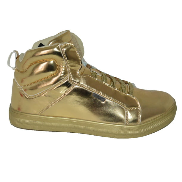 Mecca - Mecca Bax Men's Metallic Lace And Velcro High Top Sneakers ...