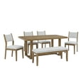 thumbnail image 2 of Darla 6Pc 72"W Rectangular Walnut Oak Finish Sled Dining Set with Bench, 2 of 6